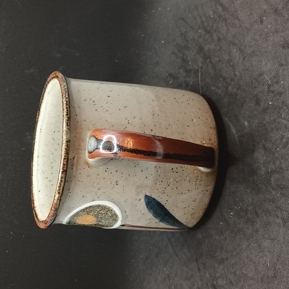 Vintage ceramic mug flowers gray brown - Picture 2 of 6